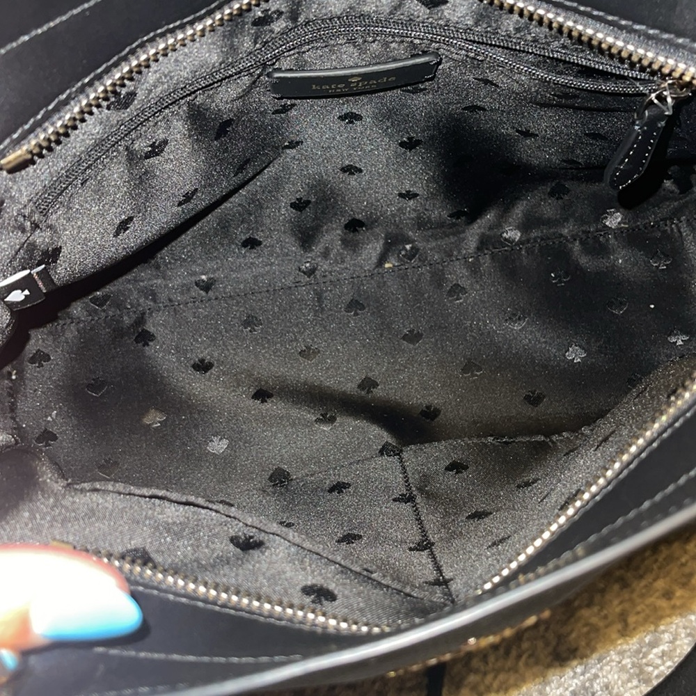 NEW black leather Kate Spade satchel two way bag - Picture 11 of 12